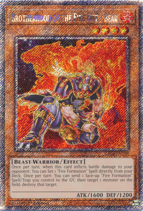 Yugioh - Brotherhood of the Fire Fist – Bear *Select Rarity* RA04-EN198 (NM)