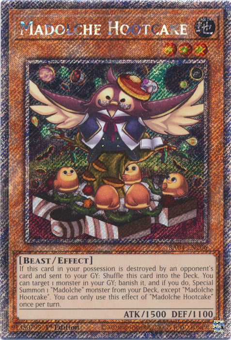 Yugioh - Madolche Hootcake *Platinum Secret Rare* RA04-EN206 (NM)