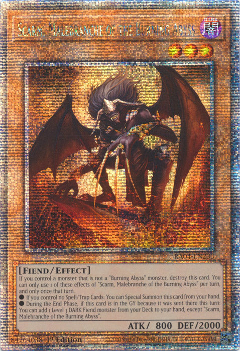 Yugioh - Scarm, Malebranche of the Burning Abyss *Select Rarity* RA04-EN233 (NM)