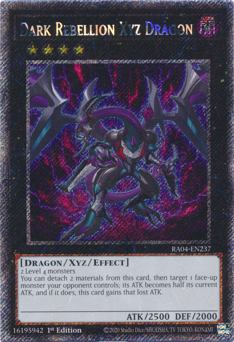 Yugioh - Dark Rebellion Xyz Dragon *Platinum Secret Rare* RA04-EN237 (NM)