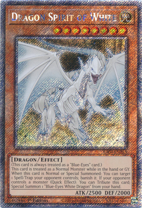 Yugioh - Dragon Spirit of White *Platinum Secret Rare* RA04-EN265 (NM)