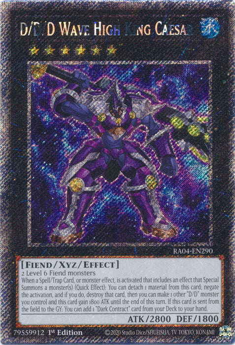 Yugioh - D/D/D Wave High King Caesar *Platinum Secret Rare* RA04-EN290 (NM)