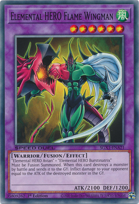 Yugioh - Elemental HERO Flame Wingman *Common* SGX1-ENA21 (NM)