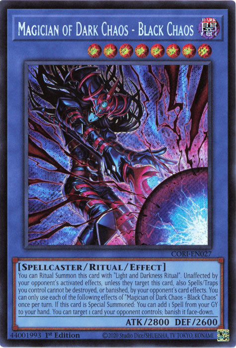 Yugioh - Magician of Dark Chaos – Black Chaos *Secret Rare* CORI-EN027 (NM)