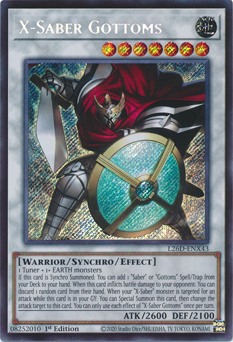 Yugioh - X-Saber Gottoms *Secret Rare* L26D-ENX43 (NM)