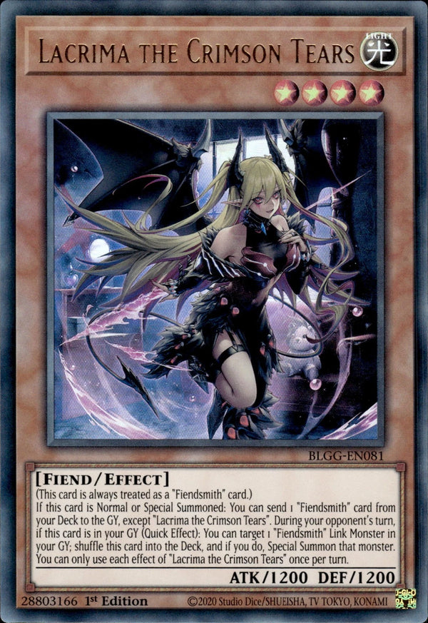 Yugioh - Lacrima the Crimson Tears *Ultra Rare* BLGG-EN081 (NM)