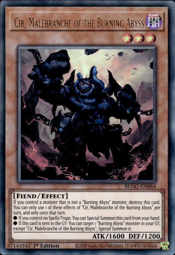 Yugioh - Cir, Malebranche of the Burning Abyss *Ultra Rare* BLGG-EN064 (NM)