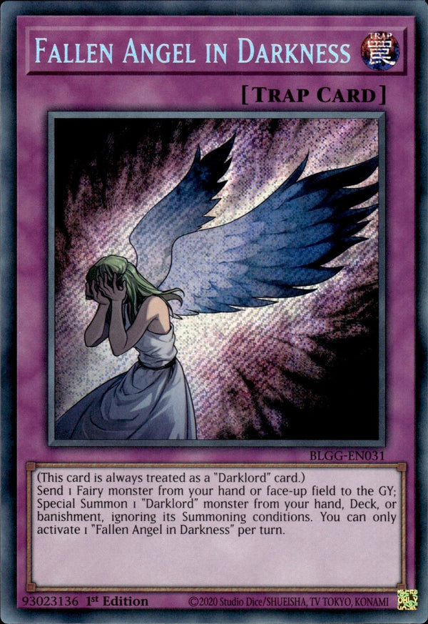 Yugioh - Fallen Angel in Darkness *Secret Rare* BLGG-EN031 (NM)