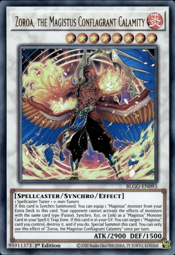 Yugioh - Zoroa, the Magistus Conflagrant Calamity *Ultra Rare* BLGG-EN093 (NM)
