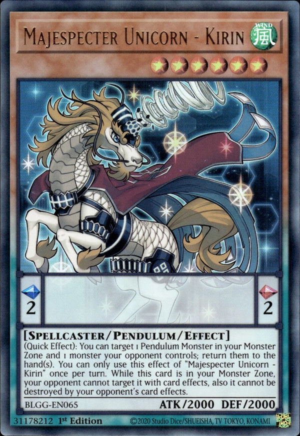 Yugioh - Majespecter Unicorn - Kirin *Ultra Rare* BLGG-EN065 (NM)
