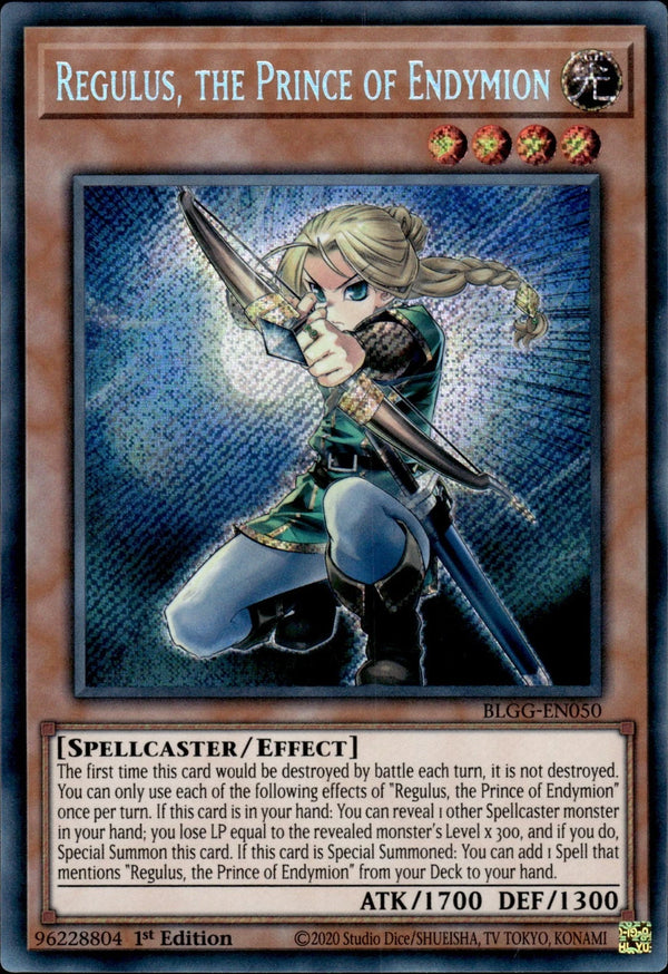 Yugioh - Regulus, the Prince of Endymion *Secret Rare* BLGG-EN050 (NM)