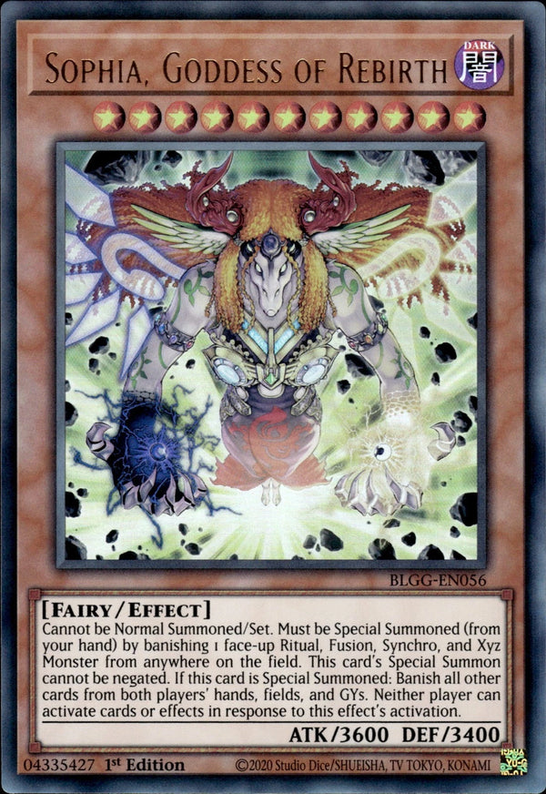 Yugioh - Sophia, Goddess of Rebirth *Ultra Rare* BLGG-EN056 (NM)