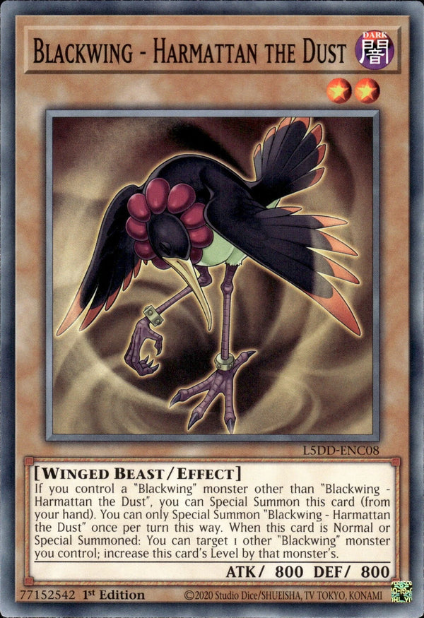 Yugioh - Blackwing - Harmattan The Dust *Common* L5DD-ENC08 (NM)