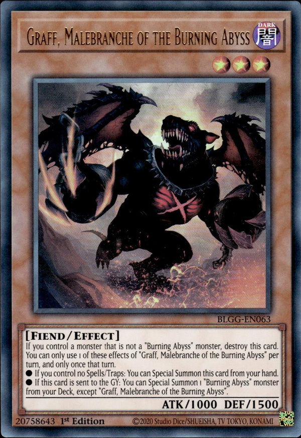 Yugioh - Graff, Malebranche of the Burning Abyss *Ultra Rare* BLGG-EN063 (NM)