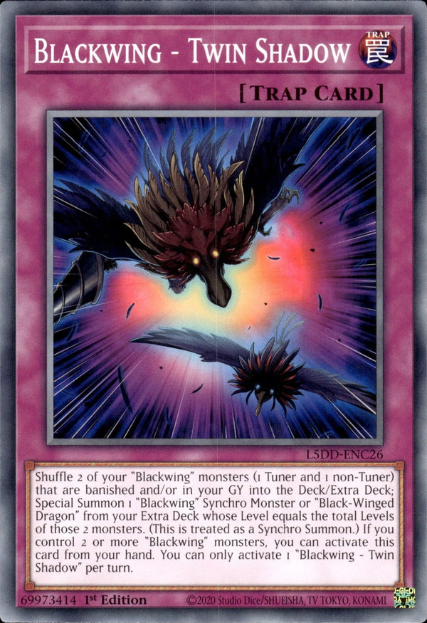 Yugioh - Blackwing - Twin Shadow *Common* L5DD-ENC26 (NM)