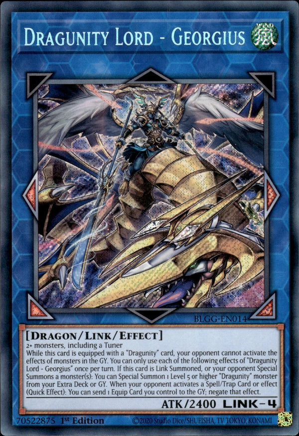 Yugioh - Dragunity Lord - Georgius *Secret Rare* BLGG-EN014 (NM)
