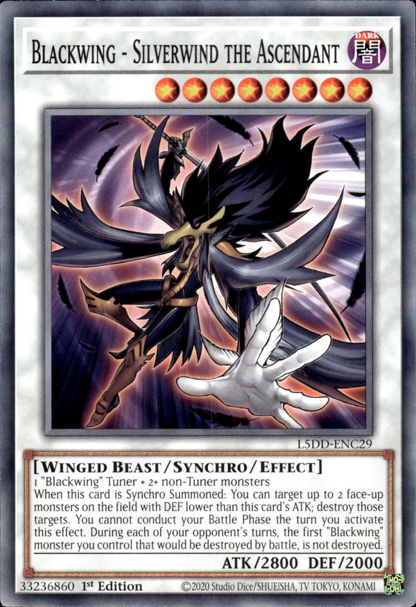 Yugioh - Blackwing - Silverwind The Ascendant *Common* L5DD-ENC29 (NM)