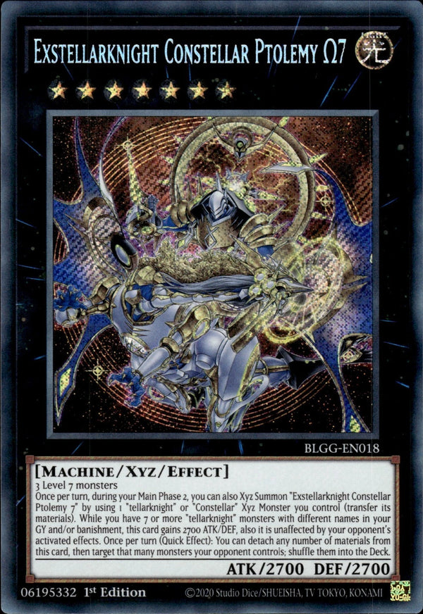 Yugioh - Exstellarknight Constellar Ptolemy Ω7 *Secret Rare* BLGG-EN018 (NM)
