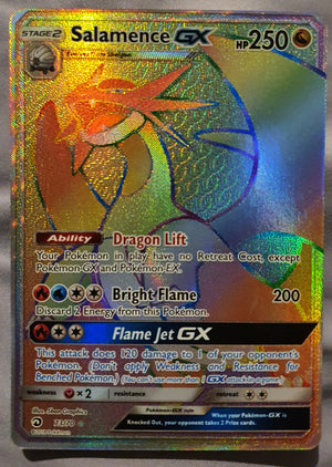 Pokemon - Salamence GX *Secret Rare* SM Dragon Majesty 73/70 (NM)
