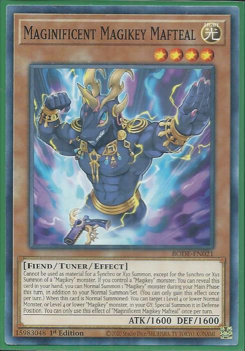 Yugioh - Magnificent Magikey Mafteal *Common* BODE-EN021 (NM/M)