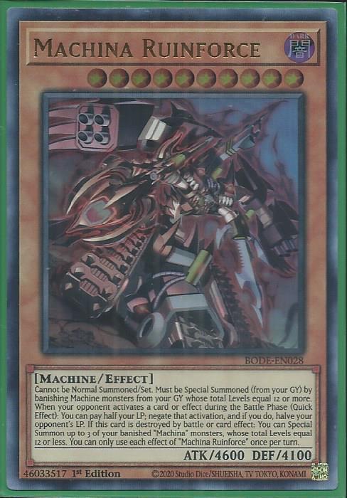 Yugioh - Machina Ruinforce *Ultra Rare* BODE-EN028 (NM/M) Envoy Cards Yugioh - Machina Ruinforce *Ultra Rare* BODE-EN028 (NM/M) Envoy Cards