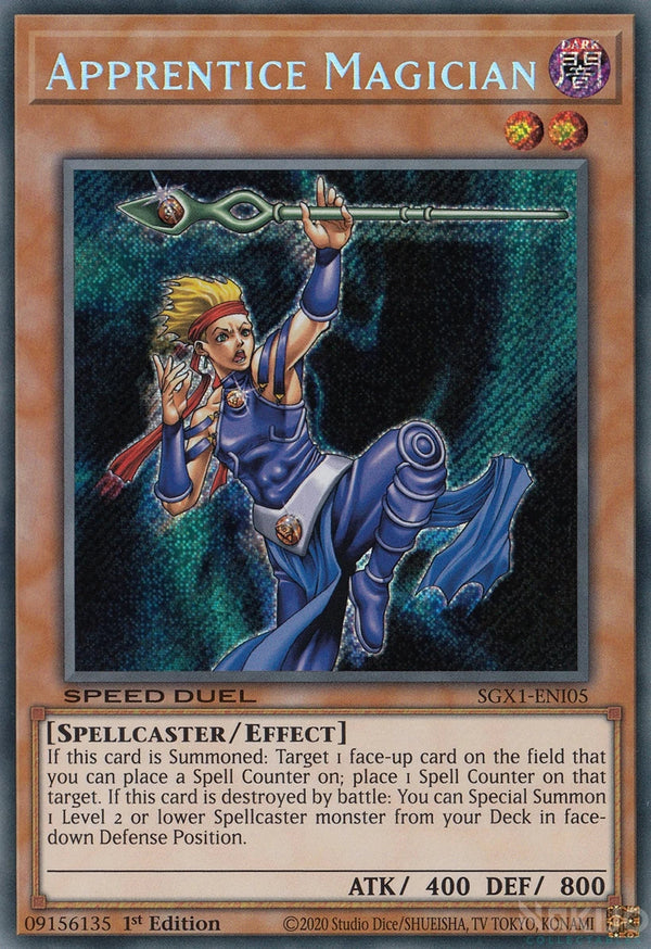 Yugioh - Apprentice Magician *Secret Rare* SGX1-ENI05 (NM/M)