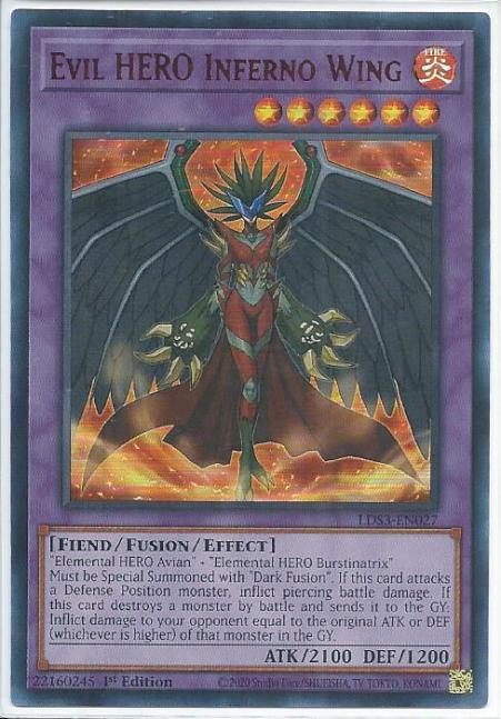 Yugioh - Evil HERO Inferno Wing *Red Ultra Rare* LDS3-EN027 (NM/M)