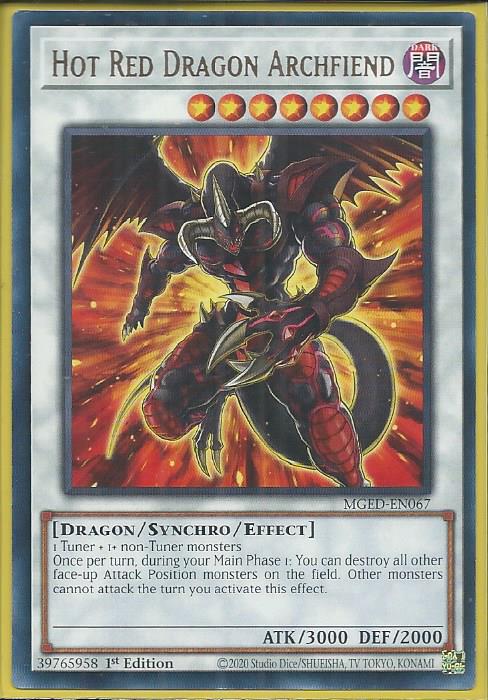 Yugioh - Hot Red Dragon Archfiend *Rare* MGED-EN067 (NM)