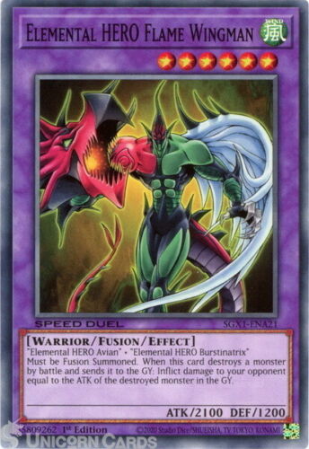 Yugioh - Elemental HERO Flame Wingman *Common* SGX1-ENA21 (NM/M)